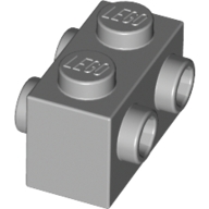 Lego kostka (kostička) 1x2 s nopy na dvou stranách, světle modro šedá (4657459)